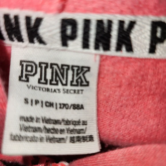 PINK‎ Victoria's Secret Coral Hoodie zipper jacket sz small - Picture 10 of 12
